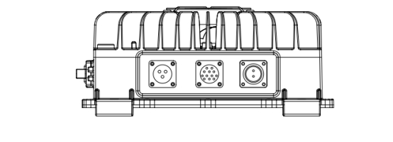 风冷式 3.3KW72V 车载充电机 电动车充电器机械尺寸图  正视图